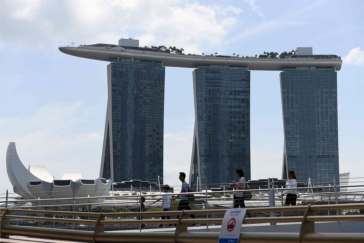 View of the iconic Marina Bay Sands hotel and resort in Singapore. AFP file photo