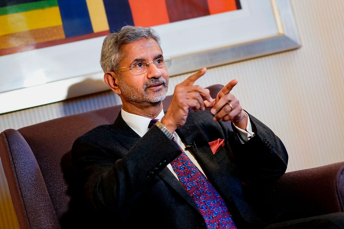 India`s minister of foreign affairs Subrahmanyam Jaishankar gestures as he answers questions during an interview in Brussels on 17 February, 2020. Photo: AFP