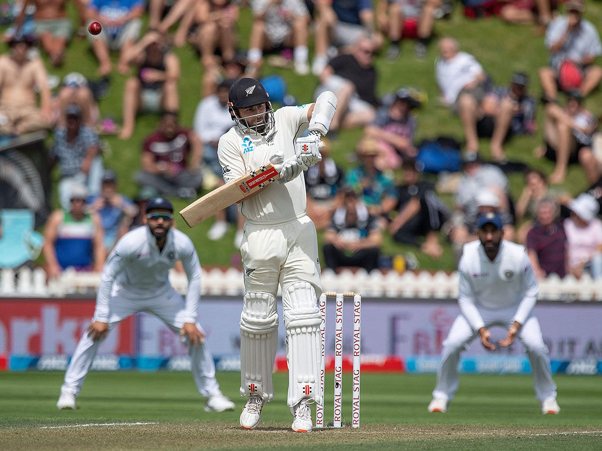 New Zealand`s captain Kane Williamson plays a shot during day two of the first Test cricket match between New Zealand and India at the Basin Reserve in Wellington on 22 February 2020. Photo: AFP