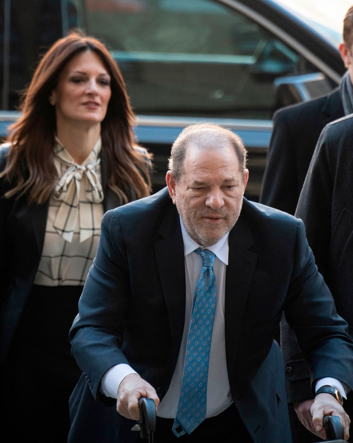 Harvey Weinstein arrives at the Manhattan Criminal Court, on 24 February in New York City. Photo: AFP