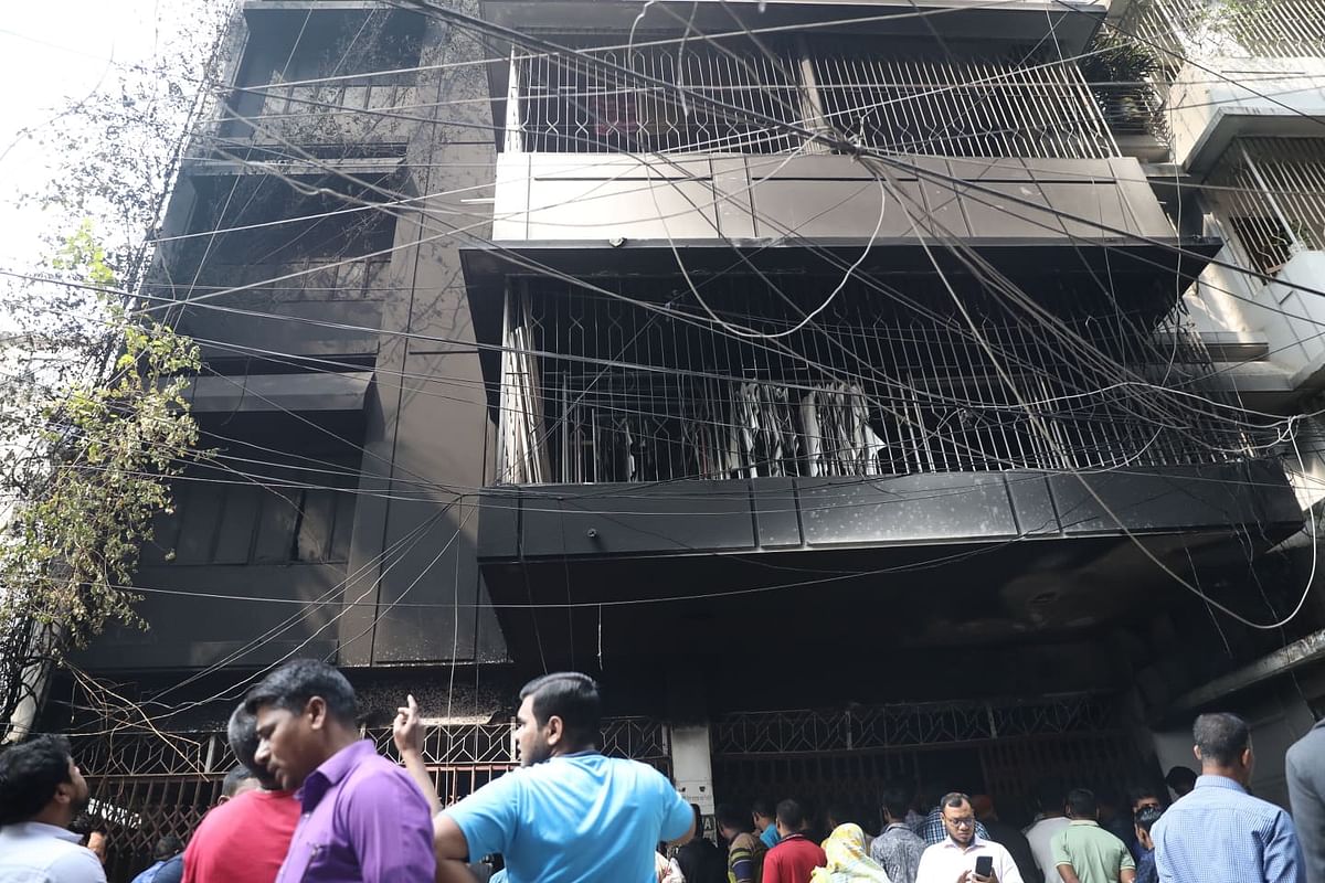 The multi-story building along the Dilu Road in city's Moghbazar area. Photo: Abdus Salam