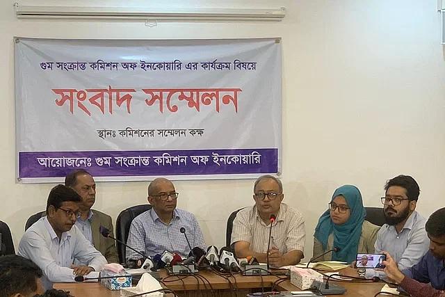 A press conference by the commission on enforced disappearance in the capital's Gulshan area on 5 November, 2024.