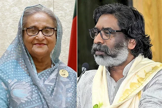 Sheikh Hasina (L) and Hemant Soren (R)