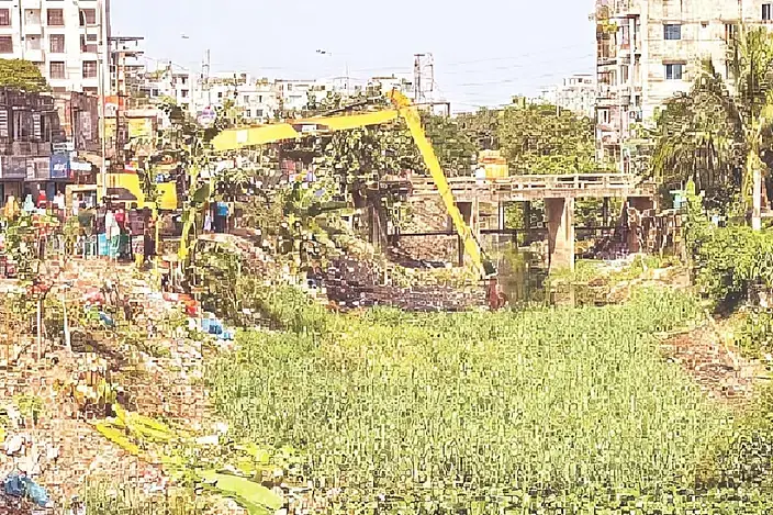 The Zirani canal in the city's Khilgaon area