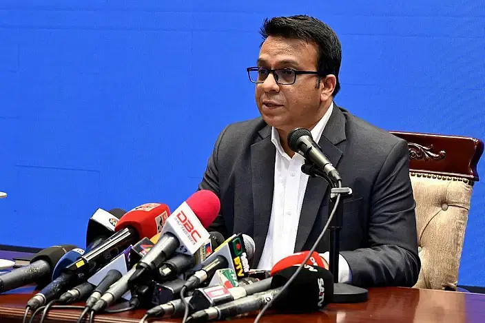 Foreign ministry spokesperson Mohammad Rafiqul Alam during the weekly press conference of the ministry held on Tuesday