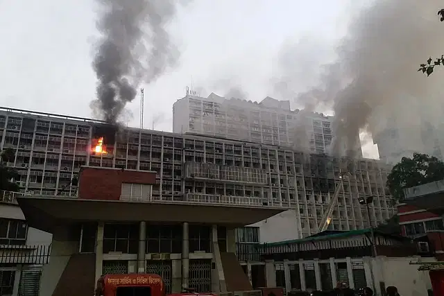 The fire that broke out at Bangladesh Secretariat building no. 7 in the capital's Segunbagicha could not be brought under control even after six hours